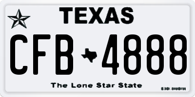 TX license plate CFB4888