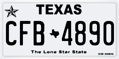 TX license plate CFB4890