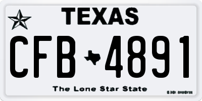 TX license plate CFB4891