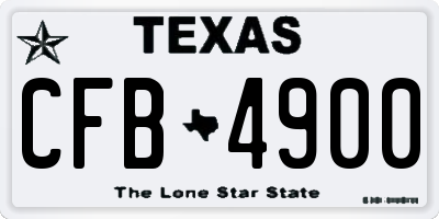 TX license plate CFB4900