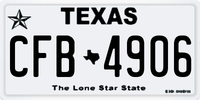 TX license plate CFB4906