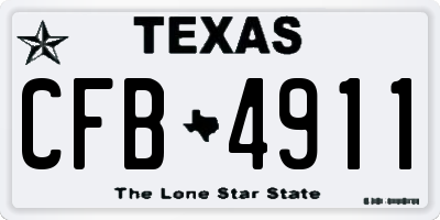 TX license plate CFB4911