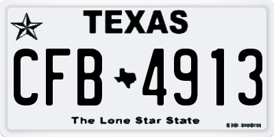 TX license plate CFB4913