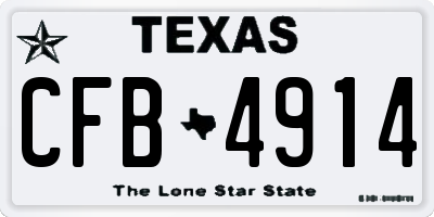 TX license plate CFB4914