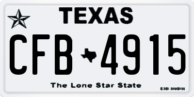 TX license plate CFB4915