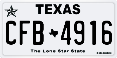 TX license plate CFB4916