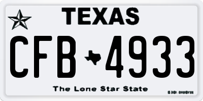 TX license plate CFB4933