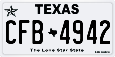 TX license plate CFB4942