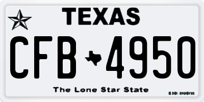 TX license plate CFB4950