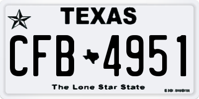 TX license plate CFB4951