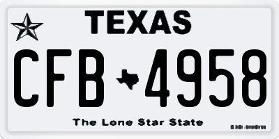 TX license plate CFB4958