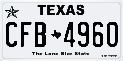TX license plate CFB4960