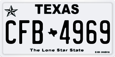 TX license plate CFB4969