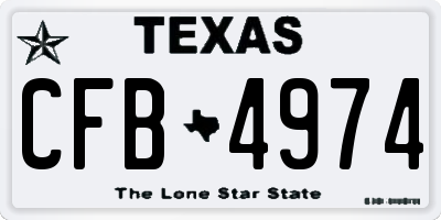 TX license plate CFB4974