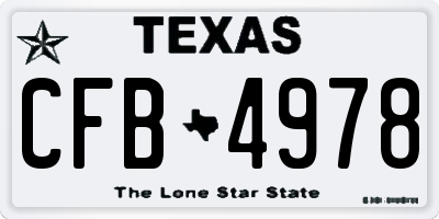 TX license plate CFB4978