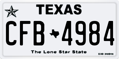 TX license plate CFB4984