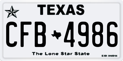 TX license plate CFB4986