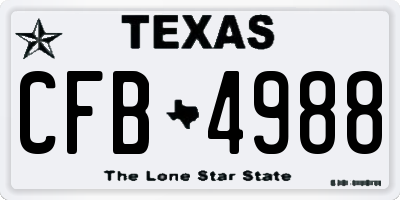 TX license plate CFB4988