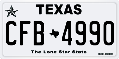 TX license plate CFB4990