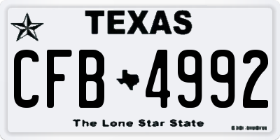 TX license plate CFB4992