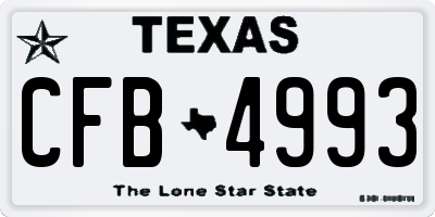 TX license plate CFB4993