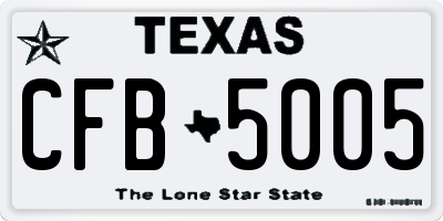 TX license plate CFB5005