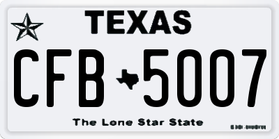 TX license plate CFB5007