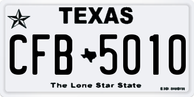 TX license plate CFB5010