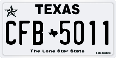 TX license plate CFB5011