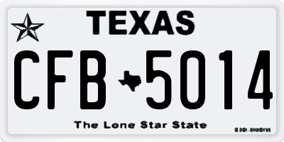 TX license plate CFB5014