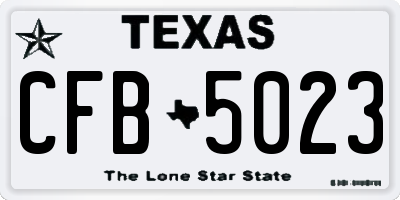 TX license plate CFB5023