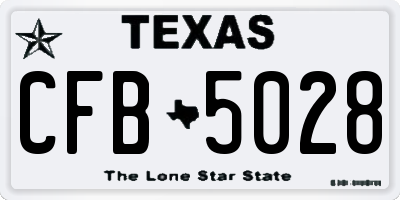 TX license plate CFB5028