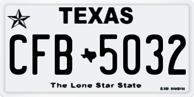 TX license plate CFB5032