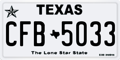 TX license plate CFB5033