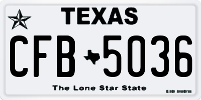 TX license plate CFB5036