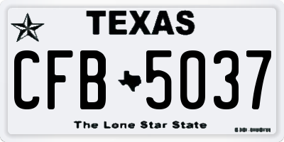 TX license plate CFB5037