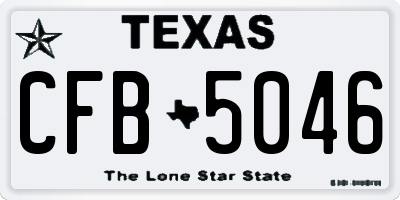 TX license plate CFB5046