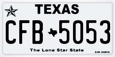 TX license plate CFB5053