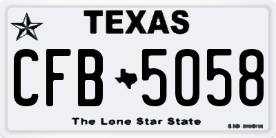 TX license plate CFB5058