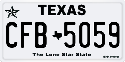 TX license plate CFB5059
