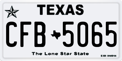TX license plate CFB5065