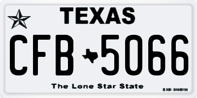 TX license plate CFB5066