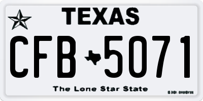 TX license plate CFB5071