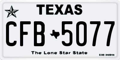 TX license plate CFB5077
