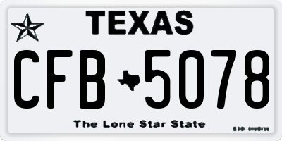 TX license plate CFB5078