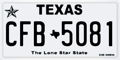 TX license plate CFB5081