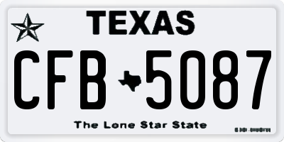 TX license plate CFB5087