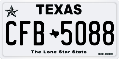 TX license plate CFB5088