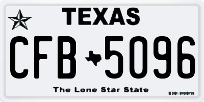 TX license plate CFB5096