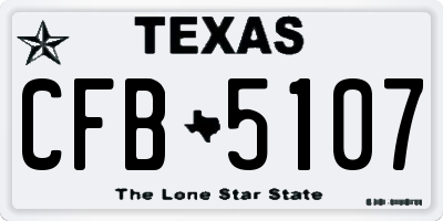 TX license plate CFB5107